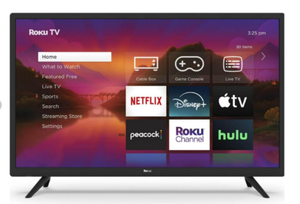 lot 32 image: Roku 32-Inch Select Series Full HD Smart TV Bundle _x0096_ 1080p LED Display, Dolby Audio, Works with Alexa, Voice Remote, Bluetooth Mode, wAUX HDMI Cable