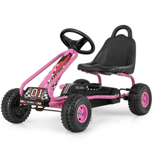 lot 64 image: Costway 4 Wheel Pedal Powered Ride On Car with Adjustable Seat