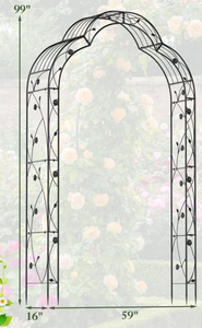 lot 67 image: Giantex - 2 Half Garden Arch Trellis, 8.2ft Metal Garden Gazebo