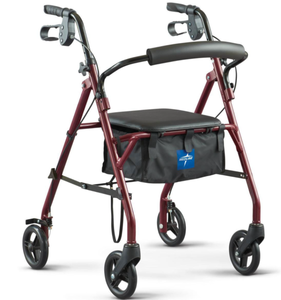 lot 70 image: Medline Basic Rollator with 6in Wheels 350lbs Burgundy 1Ct