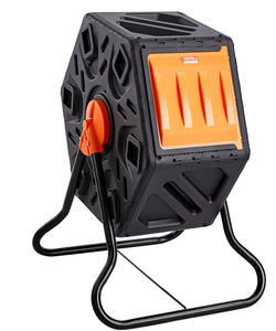 lot 76 image: VEVOR Compost Bin, 18.5-Gal Composting Tumbler, Compact Single Rotating Chamber with Sliding Door and Steel Frame, BPA Free Small Composter Bin Tumbler for Garden, Kitchen, Yard, Outdoor