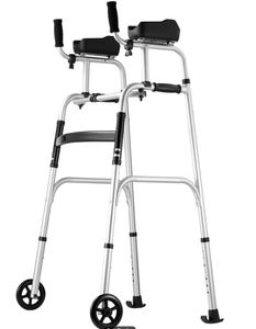 lot 83 image: VEVOR 2 in 1 Folding Walker & Removable Armrests, Height Adjustable Foldable Walker with 5 Solid Wheels, Lightweight Aluminum  Front Wheeled Mobility Aid for Elderly Handicapped Disabled, 450 Pounds