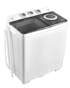 lot 101 image: Costway 26 lbs Portable Semi-automatic Twin Tub Washing Machine with Drain Pump Gray (Transit Damage)