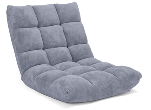 lot 105 image: Giantex 14-Position Floor Sofa, Folding Gaming Sofa Chair, Comfy Cushions & Study Steel Frame, Angle Adjustable Sleeper Bed, Couch Recliner (Grey)