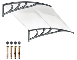 lot 120 image: Window Awning Door Canopy, 48 x 40 Door Awnings Exterior with UPF50 Sun Rain Snow Protection & Hallow Polycarbonate Sheet, Outdoor Front Door Entrance Canopy