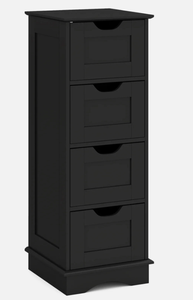 lot 206 image: Costway Bathroom Storage Cabinet with 4 Drawers for Hallway-Black