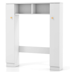 lot 211 image: Costway Over The Toilet Storage Cabinet with 2 Open Compartments and 4 Adjustable Shelves Overall Dimension 34.5 x 7 x 38.5 Hollow Size 22.5 x 7 x 31.5