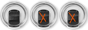 lot 243 image: LOT OF 3 YETI Rambler Stronghold Replacement Lid for the YETI 20oz Rambler Travel Mugs Only (Minor Transit Damage. Missing 2 Of The Magnetic Slide)