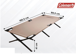 lot 403 image: Coleman Trailhead II Large Folding Cot with Easy Setup & Takedown, Supports Adults up to 6ft 2in or 300lbs, Great for Camping, Lounging, Elevated Sleeping, Guests, & More