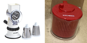 lot 416 image: LOT OF 2 Kitchen HQ 2.5-Quart Salad Spinner & Kitchen HQ Speed Grater and Slicer with Suction Base (Color May Vay For Grater)
