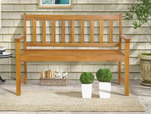 lot 316 image: Costway HW70944 2-Person Outdoor Acacia Wood Bench with Backrest