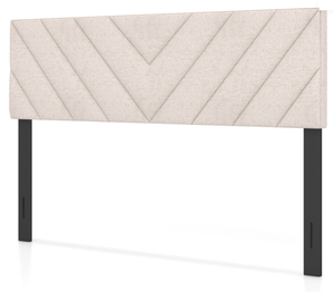 lot 317 image: Linen Upholstered Headboard for Full and Queen Size Bed Frames Beige