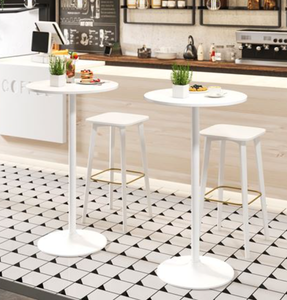 lot 88 image: Costway Round Bistro Table 40 Inch Bar Height Tall Coffee Cocktail Table-Set of 2
