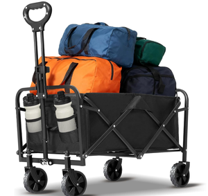 lot 91 image: iHomey Beach Cart Large Capacity, Heavy Duty Folding Wagon Portable, Collapsible Wagon for Sports, Shopping, Camping Collapsible Foldable cart