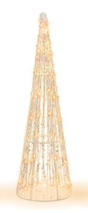 lot 92 image: Tangkula Lighted Christmas Cone Tree, Xmas 90 Warm White LED Lights, Indoor & Outdoor Lighted Decoration for Lawn Yard Garden Party (Missing 2 Trees. Only 1)