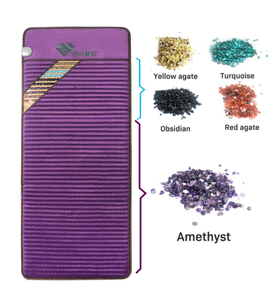 lot 98 image: PHYMAT Far Infrared Amethyst Heating Pad (70x31)- 5 Color Natural Crystal Heating Mat - Amethyst Full Body Infrared Mat - Bio Amethyst Mat with Auto Shut Off - Overheat Protection,Smart Control