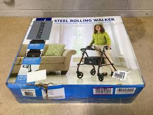 lot 73 image: Medline Basic Rollator with 6in Wheels 350lbs Burgundy 1Ct