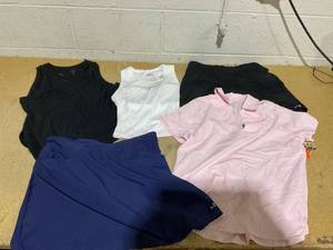 lot 158 image: LOT OF 5 Womens Skirt, Short, & Shirts Size M