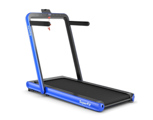 lot 7 image: Superfit 4.75HP 2 In 1 Folding Treadmill Remote APP Control