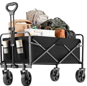 lot 269 image: MyDepot Folding Wagon Four Wheels, All-Terrain Foldable Beach Wagon