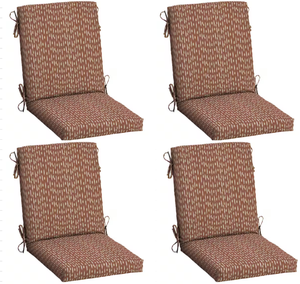 lot 274 image: LOT OF 4 ARDEN 20 in. x 20 in. Outdoor High Back Dining Chair Cushion in Rust Red Brushed Texture