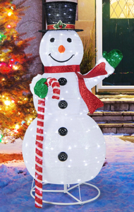 lot 278 image: Costway 5 FT Pre-lit Christmas Snowman Pop-up Xmas Holiday Decoration with 180 LED Lights