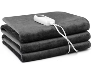 lot 279 image: Costway 71 x 30 Heated Mattress Pad Twin, Massage Table Warmer with 5 Heat Settings Gray