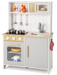 lot 280 image: HONEY JOY Kids Kitchen Playset, Pretend Play Kitchen Set with Lights & Sounds, Stove