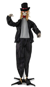 lot 282 image: Boyel Living - 7.2FT Halloween Animatronic Sound-Activated Scary Groom - Black