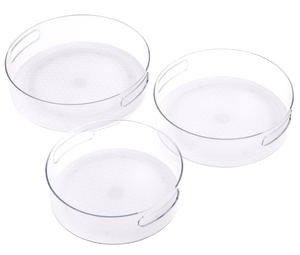 lot 286 image: Improvements 3-piece Clear High Wall Turntables (Grey Silicone Liners)