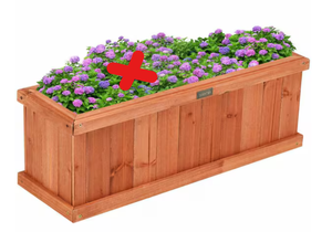lot 364 image: Costway Large 28 in. L Brown Fir Wood Planter Box