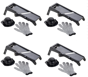 lot 396 image: LOT OF 4 Curtis Stone Dura-Pan Nonstick Mandolines (Colors May Vary)