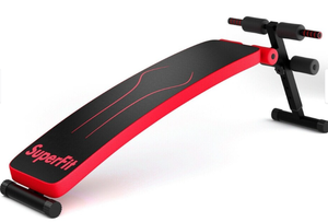 lot 452 image: Costway Folding Weight Bench Adjustable Sit-up Board Workout Slant Bench - 52-55 x 20.5 x 19-23.5 (L x W x H) - Red