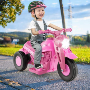 lot 453 image: Total Tactic TQ10165US-PI 6V Kids Electric Ride-on Motorcycle with Bubble Maker & Music, Pink