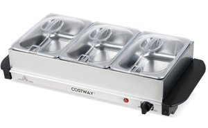 lot 456 image: Costway Electric Buffet Server Food Warmer with 3 Removable Trays