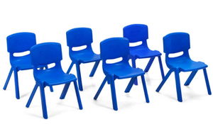 lot 466 image: Costway 6-pack Kids Plastic Stackable Classroom Chairs