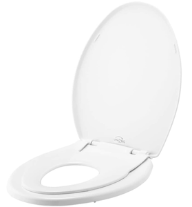 lot 476 image: Little2Big Toilet Seat with Built-In Toddler Potty Training Seat, Slow Close, Easy to Install, Made in USA, ELONGATED, White (Missing Hardware)