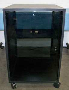 lot 43 image: Rolling Cart for AV Equipment with Front Door on Lockable Casters