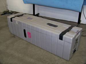 lot 46 image: Hard-Sided Large Portable Plastic Storage  Travel Case - 52 12 L x 15 W x 14 H Overall Dimensions