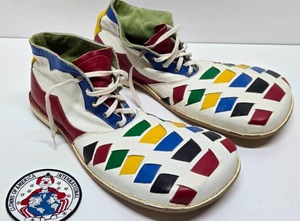 lot 25 image: Awesome Vintage Large Size Bright Colorful Clown Shoes