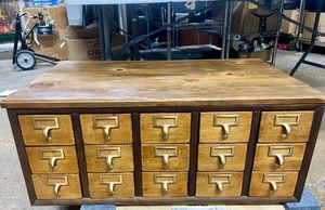 lot 2 image: Excellent Restored Vintage 15-Drawer Card Catalog Cabinet