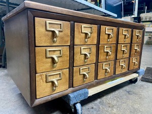 Excellent Restored Vintage 15-Drawer Card Catalog Cabinet