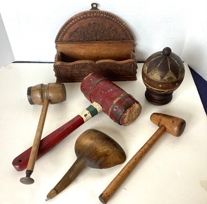 lot 46 image: Group of Assorted Antique Wooden Wares