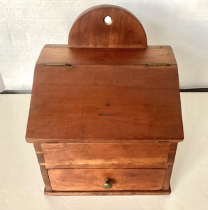 lot 61 image: Antique Dovetailed Cherry Wall Box
