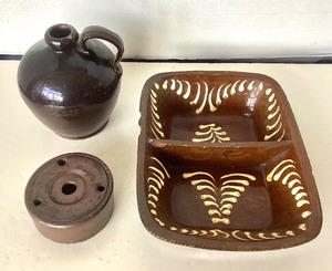 lot 86 image: Trio of Assorted Antique Redware