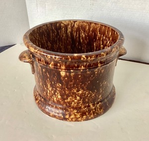 lot 90 image: Antique Rockingham Storage Jar