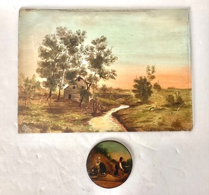 lot 112 image: Pair of Unframed Antique Paintings