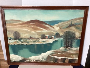 lot 119 image: Large Mid-Century Landscape Painting