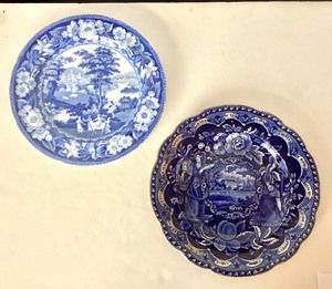 lot 144 image: Antique Pair Staffordshire Plates