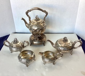 lot 159 image: Gorgeous Vintage Gorham Silverplate Tea Service